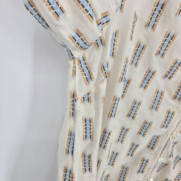 Pure jill J Jill womens size medium beige native embroidered boho button blouse - Picture 3 of 10